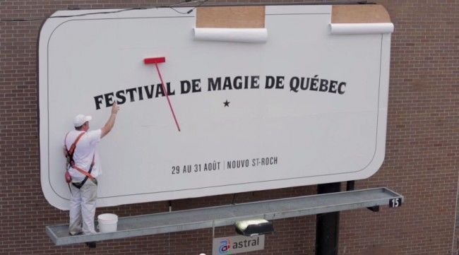 La valla de publicidad mágica del Festival de Magia de Quebéc 2 festiva magia quebec