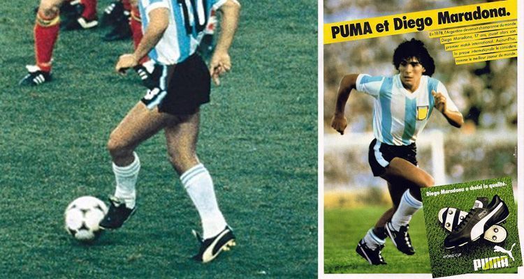 Adidas and Puma: The story of two brothers facing each other 14 maradona-puma