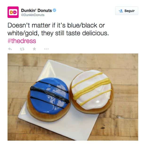 Las divertidas reacciones de las marcas ante la polémica del vestido 36 thedress-dunkin-donuts