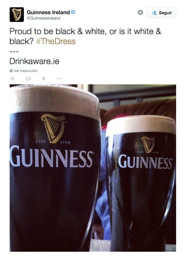 Las divertidas reacciones de las marcas ante la polémica del vestido 39 thedress-guinness