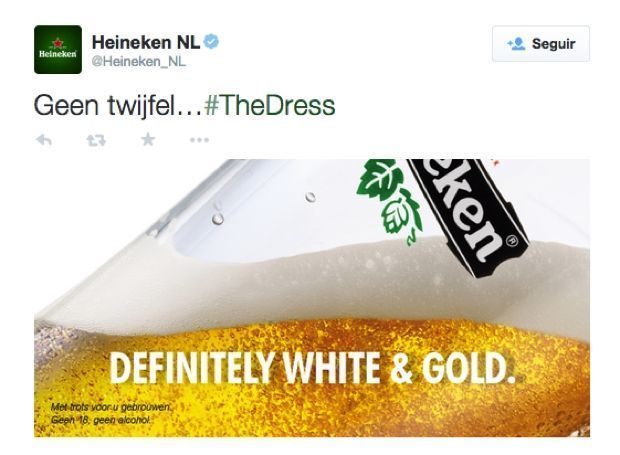 Las divertidas reacciones de las marcas ante la polémica del vestido 40 thedress-heineken