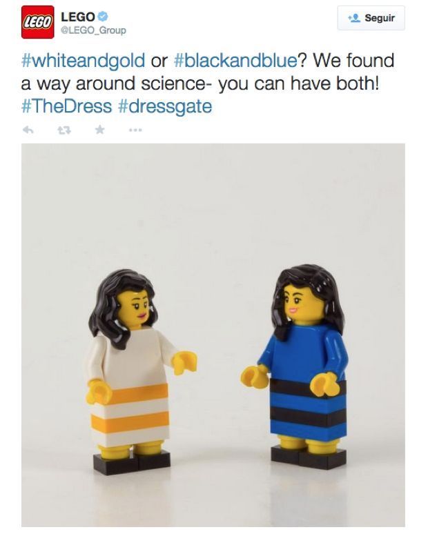 Las divertidas reacciones de las marcas ante la polémica del vestido 42 thedress-lego