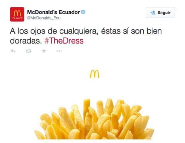 Las divertidas reacciones de las marcas ante la polémica del vestido 44 thedress-mcdonalds