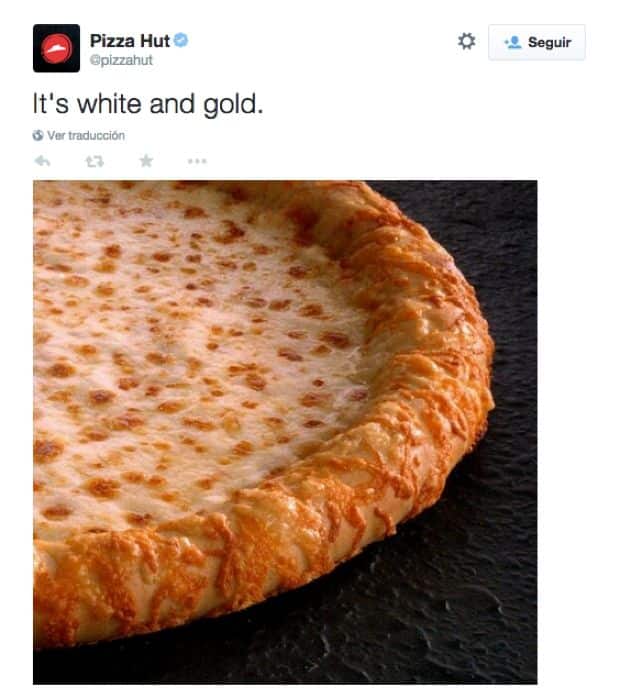 Las divertidas reacciones de las marcas ante la polémica del vestido 48 thedress-pizzahut