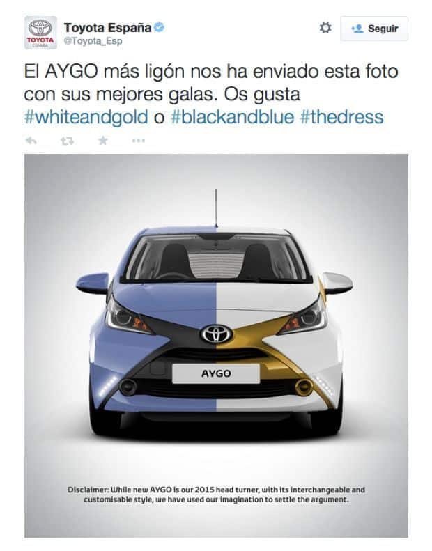 Las divertidas reacciones de las marcas ante la polémica del vestido 51 thedress-toyota