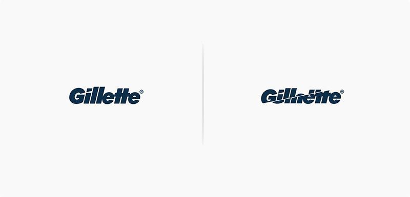 Logotipos rediseñados bajo los efectos de sus productos 26 Rediseño Logo Gillette