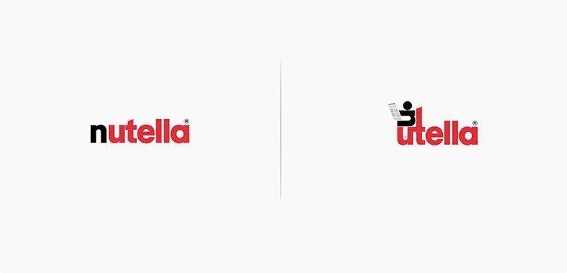 Logotipos rediseñados bajo los efectos de sus productos 23 Rediseño Logo Nutella