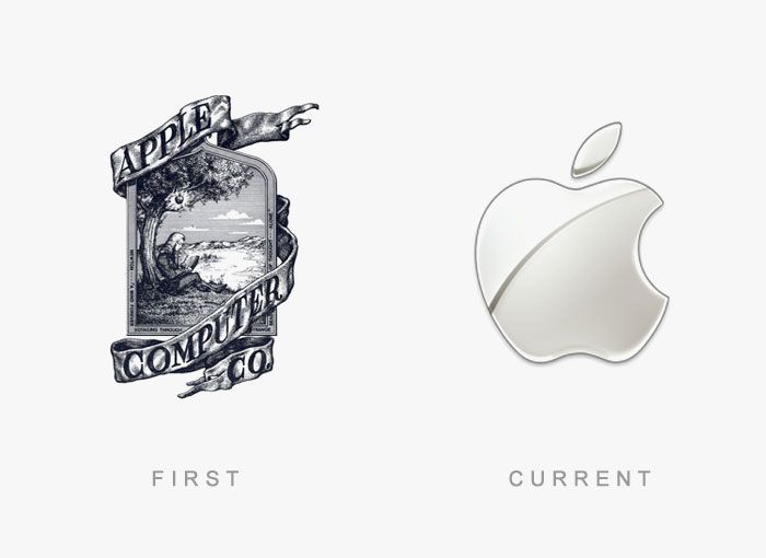 Como era el primer logotipo de las grandes marcas 103 Logo Apple Antes y Ahora