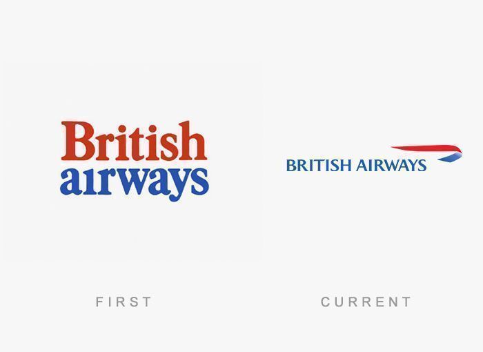 Como era el primer logotipo de las grandes marcas 82 Logo British Airways Antes y Ahora