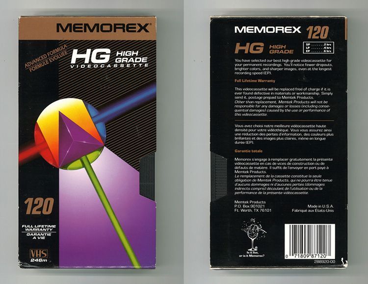 Diseño gráfico en los años 80: Las Cintas VHS 37 Diseño Gráfico cintas VHS: Memorex