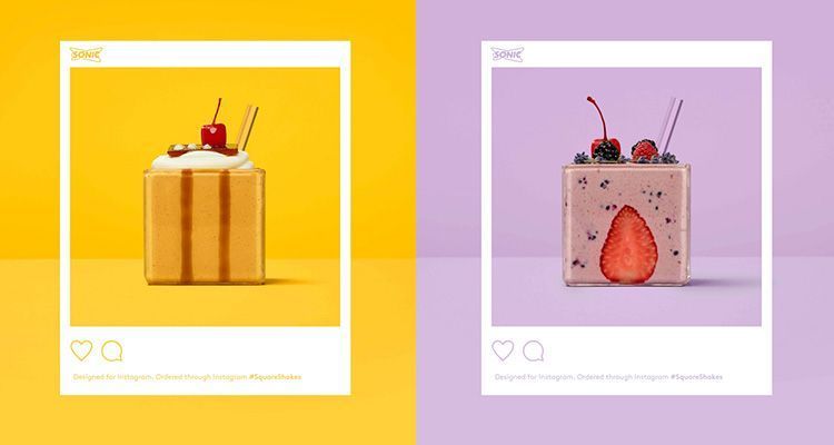 La cadena de restaurantes Sonic diseña productos para ser subidos a Instagram 10 instagram squareshakes