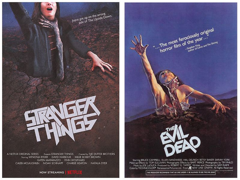 Los carteles de Stranger Things y sus películas de referencia 20 Cartel Stranger Things - Evil Dead