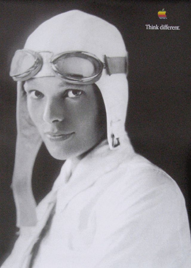 Anuncios históricos: "Think different", de Apple 33 Think Different - Amelia Earhart