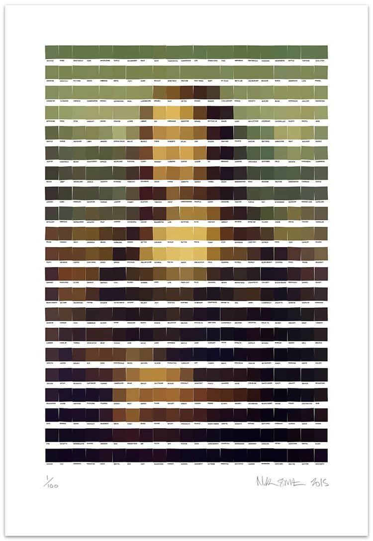The most famous art paintings recreated with Pantone colors 26 Nick Smith - Gioconda
