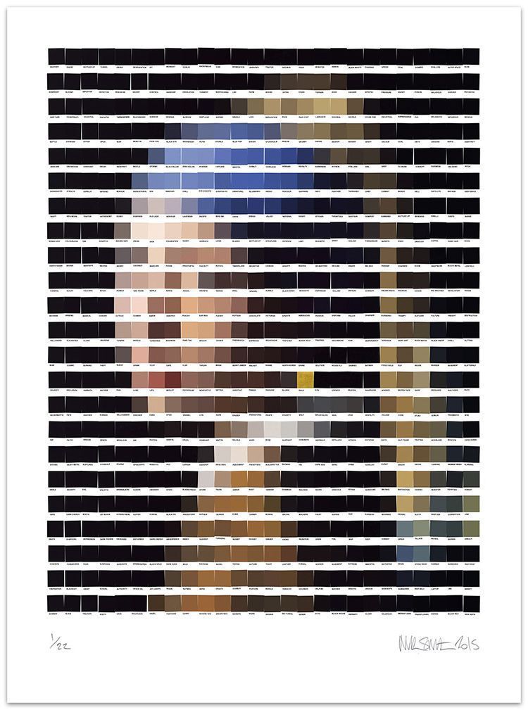 The most famous art paintings recreated with Pantone colors 22 Nick Smith - La Joven de la Perla