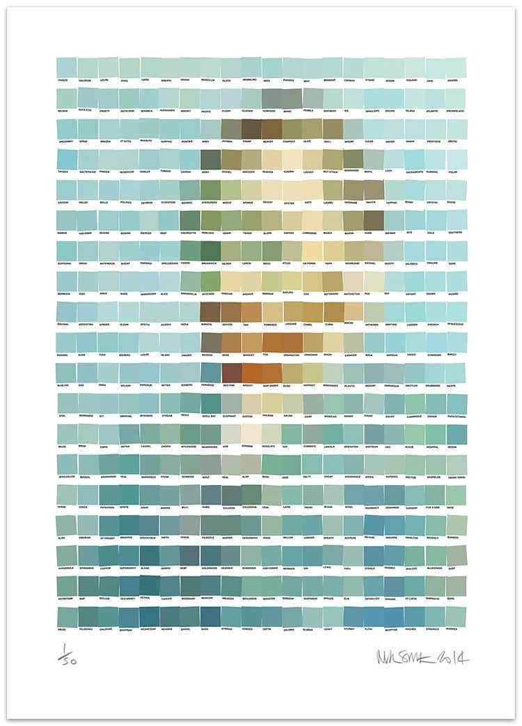 The most famous art paintings recreated with Pantone colors 30 Nick Smith - Van Gogh