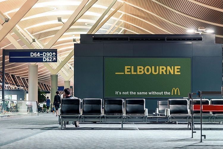 "M", a McDonald's advertising campaign in airports 21 Publicidad de McDonald's - Melbourne