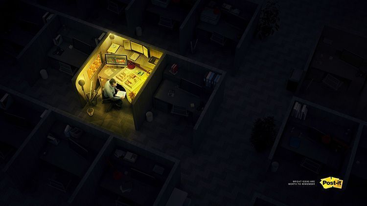 El brillante anuncio de Post-It: Bright Ideas Are Worth to Remember 11 Anuncios de Post-it
