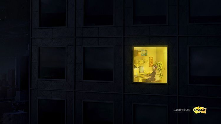 El brillante anuncio de Post-It: Bright Ideas Are Worth to Remember 10 Anuncios de Post-it
