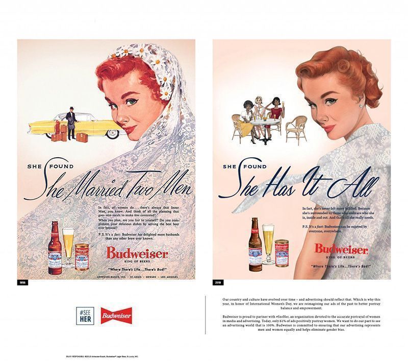 Los anuncios machistas de Budweiser rediseñados para el Día de la Mujer 10 Anuncio Sexista de Budweiser