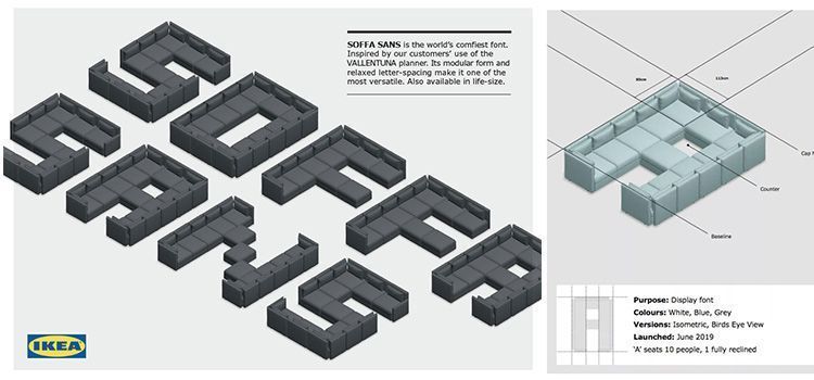 La tipografía de Ikea realizada con sofás: "Soffa Sans" 5 Tipografia de Ikea | Soffa Sans