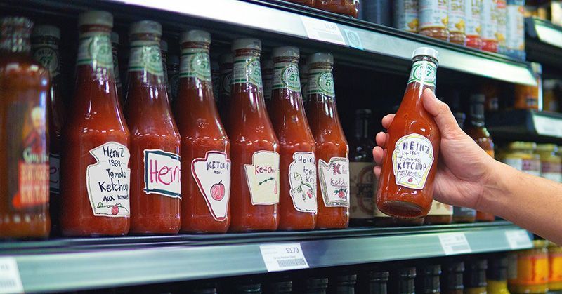 Etiquetas de Heinz Draw Ketchup Etiquetas de Heinz Draw Ketchup