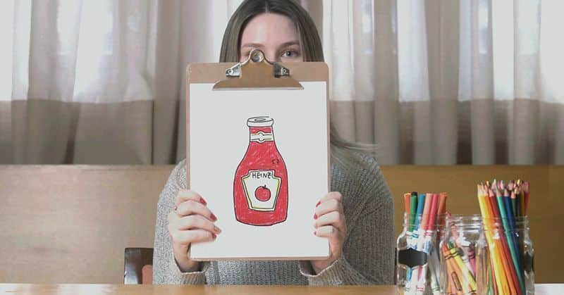 Las etiquetas de Heinz hechas con dibujos de la gente: "Heinz Draw" 5 etiquetas de heinz draw ketchup 03