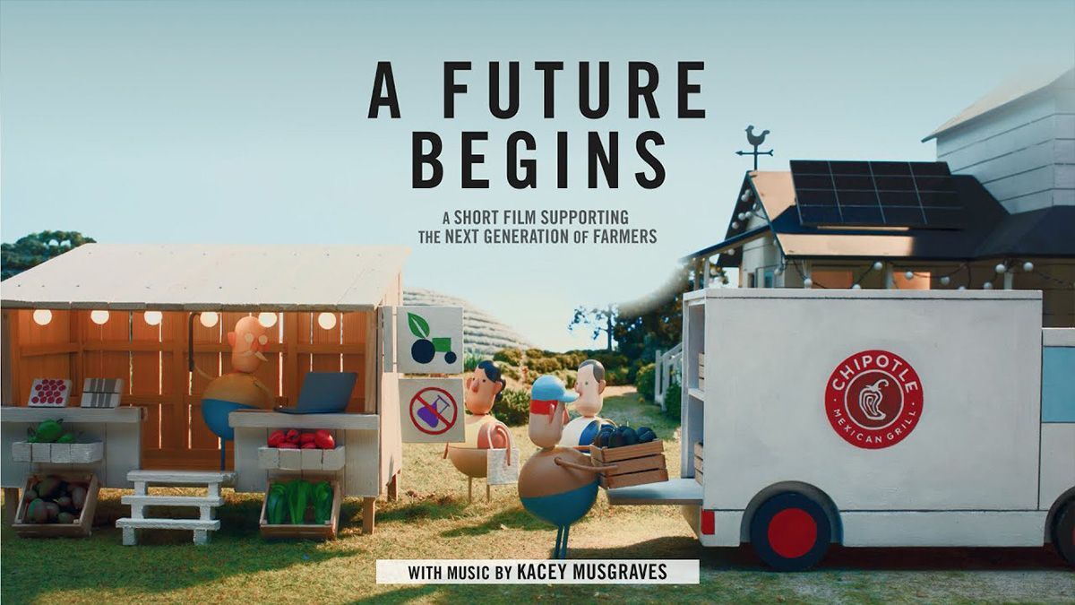 Chipotle advert recalls its successful "Back to Start" campaign 5 anuncio de chipotle a future begins 01