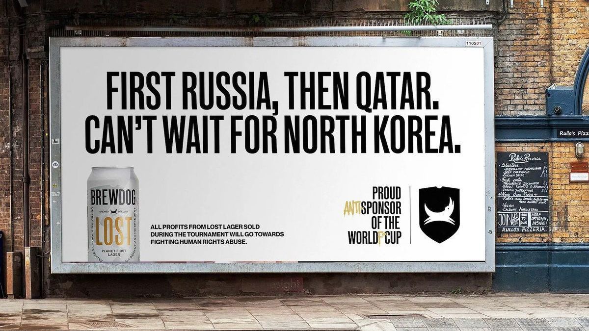 BrewDog's billboard against the Qatar World Cup 15 valla publicitaria de brewdog 01