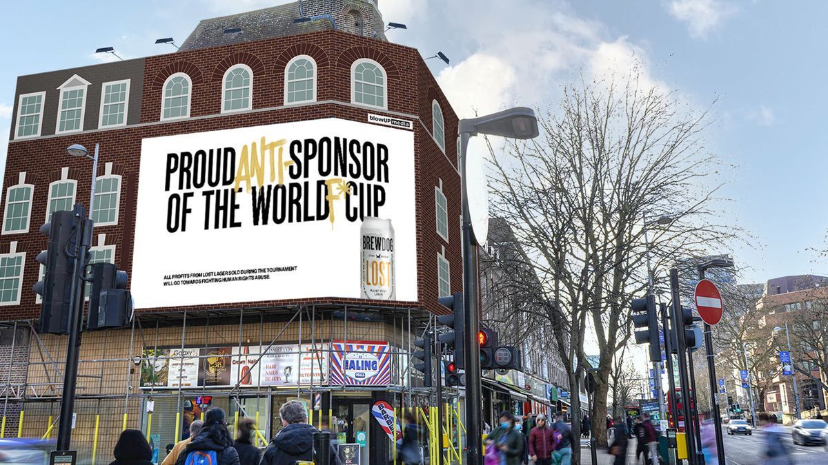 BrewDog's billboard against the Qatar World Cup 14 valla publicitaria de brewdog 05