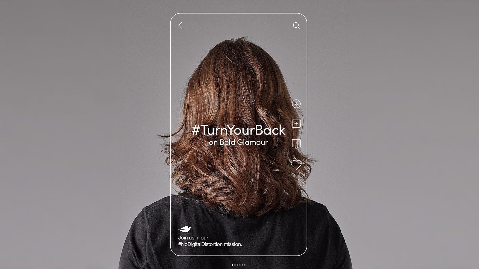 Dove's campaign against beauty filters on TikTok 8 campana de dove turn your back on bold glamour 02