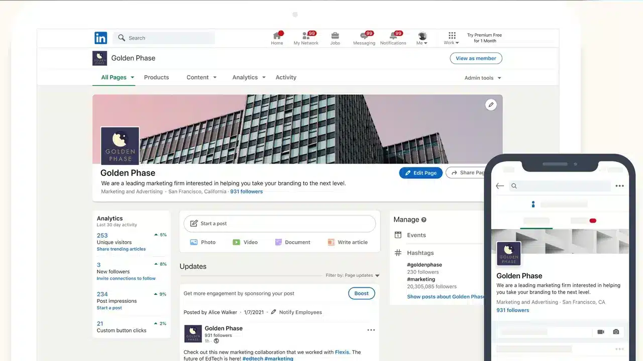Pagina de Empresa esencial en una Estrategia de Marketing en Linkedin Pagina de Empresa esencial en una Estrategia de Marketing en Linkedin