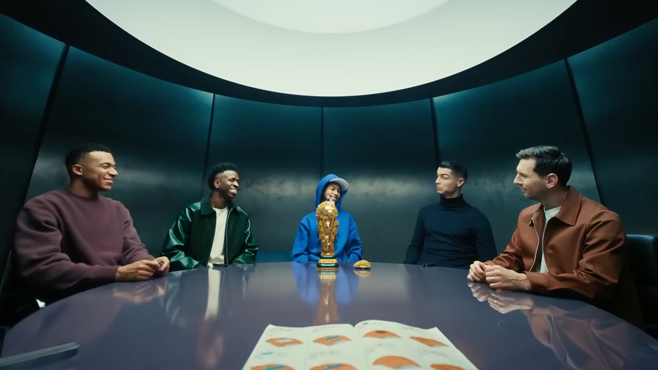 Lego advert for World Cup with Messi, Cristiano, Mbappé and Vinicius 9 anuncio de lego mundial 2026